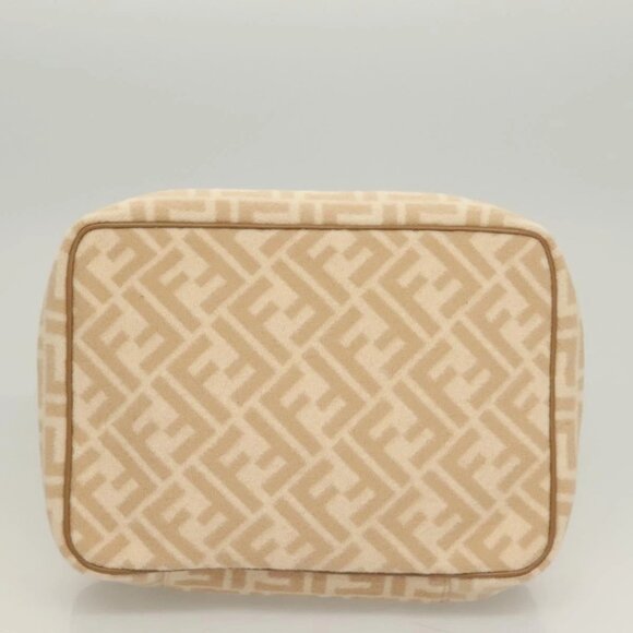 Authentic FENDI Zucca Canvas Vanity Pouch Beige Gold bst551-112825 - Picture 6 of 16